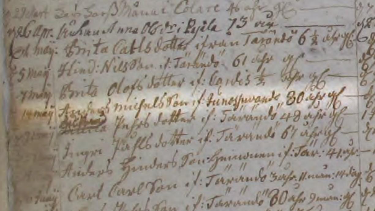 Pajala dödbok 1740 (C:1 sid-30) Finska församlingen